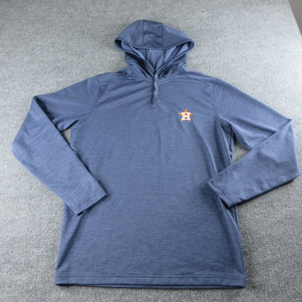 Houston Astros Hoodie Mens Medium Blue MLB‎ Baseball Antigua Snap Pullover